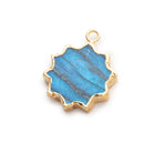17mm Gold Leafed Labradorite Star Burst Focal Pendant 1 piece - BeadsofCambay.com