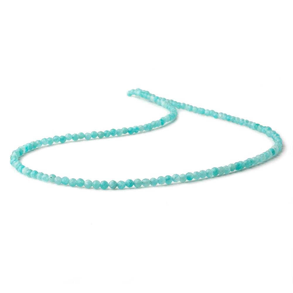 3mm Amazonite micro faceted round beads 16 inch 150 pieces - BeadsofCambay.com