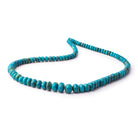 5-9mm Peruvian Blue Opalina plain rondelles 18 inch 108 beads AA - BeadsofCambay.com