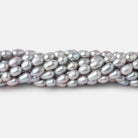 5x3mm Silver straight drilled Oval freshwater pearls 15 inch 75 pieces A - BeadsofCambay.com