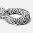 5x3mm Silver straight drilled Oval freshwater pearls 15 inch 75 pieces A - BeadsofCambay.com