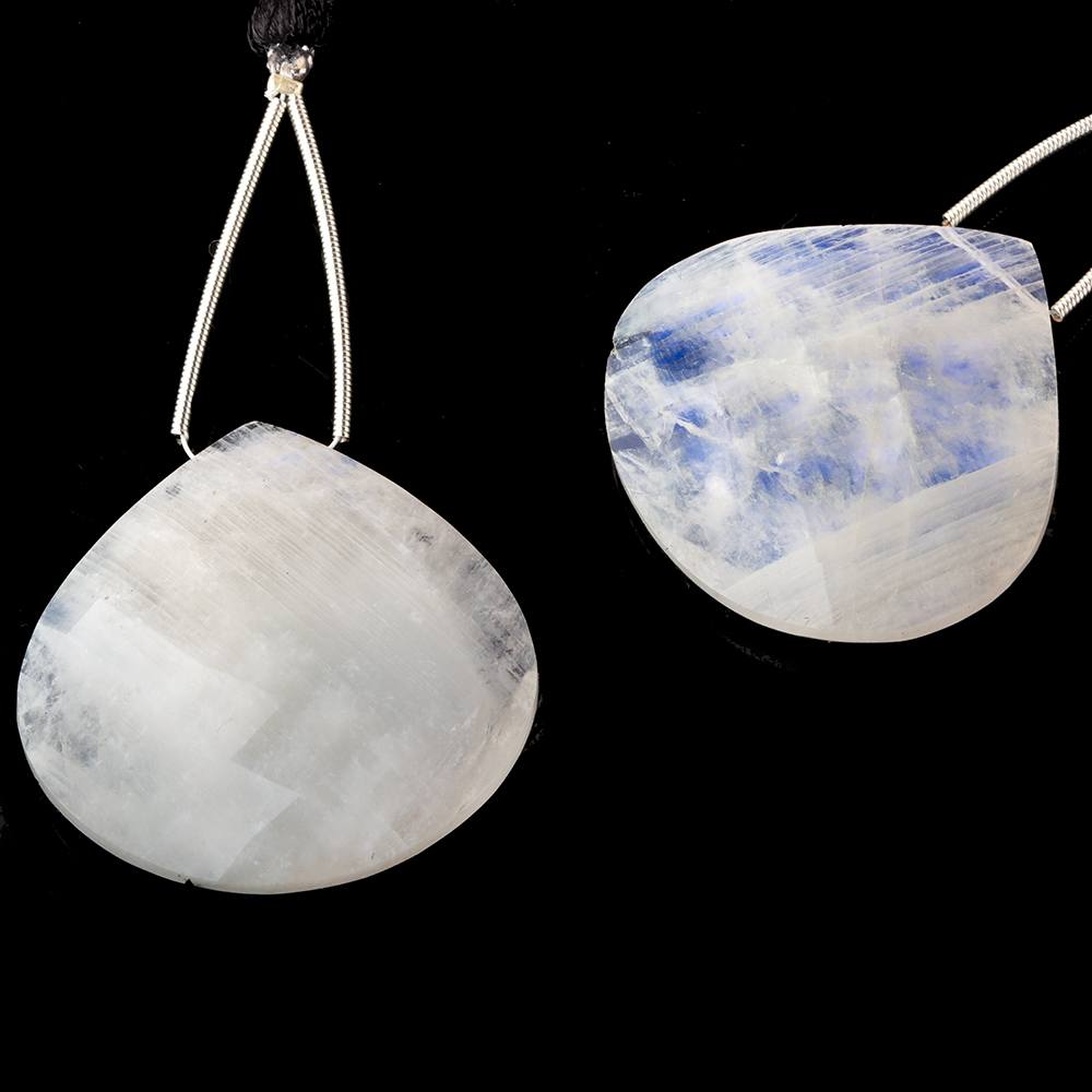 34mm Rainbow Moonstone Faceted Heart Focal Bead 1 piece - Beadsofcambay.com
