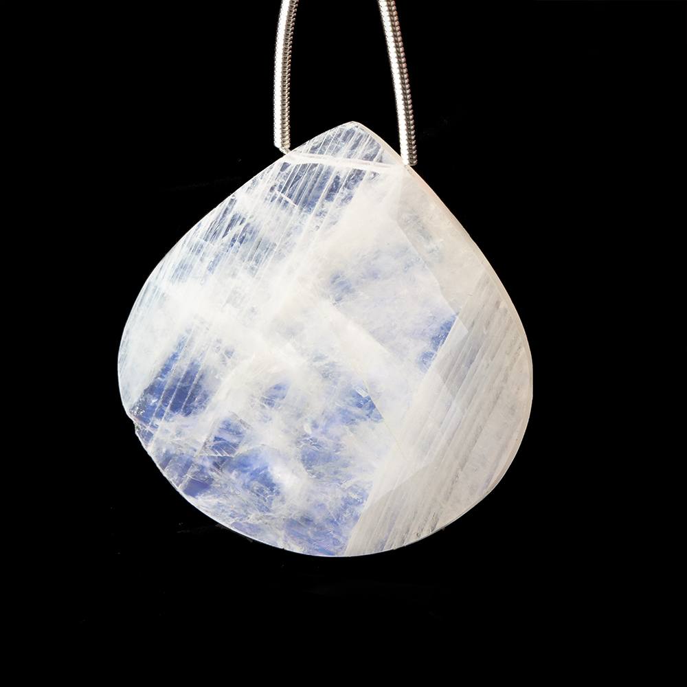 34mm Rainbow Moonstone Faceted Heart Focal Bead 1 piece - Beadsofcambay.com