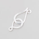 34x12mm Sterling Silver Shiny Hook and Eye Clasp 1 piece - Beadsofcambay.com