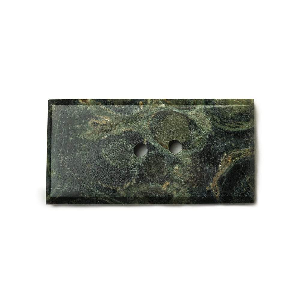 34x17mm Kambaba Jasper rectangle 2.5mm hole button 1 piece - Beadsofcambay.com