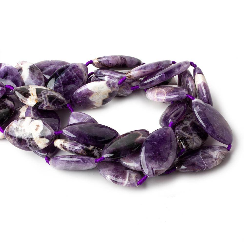 34x20x8mm Cape Amethyst straight drilled plain marquise 16 inch 10 beads - Beadsofcambay.com