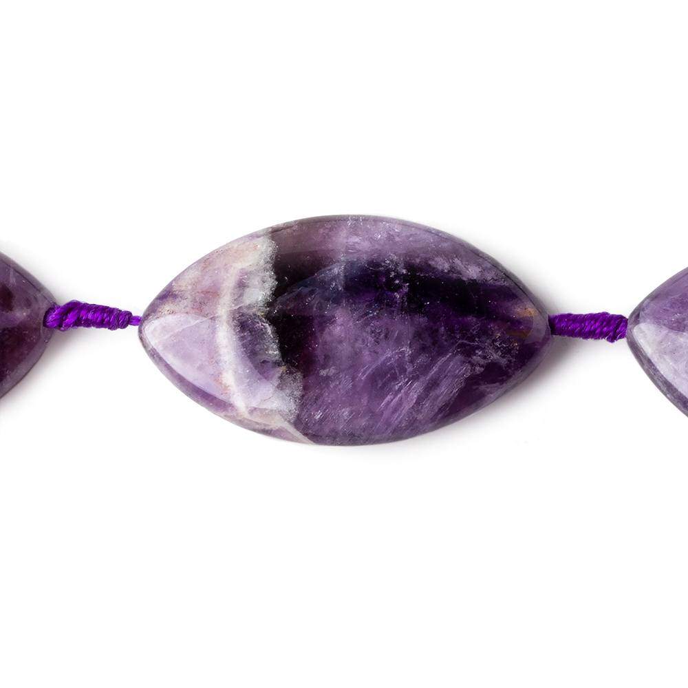 34x20x8mm Cape Amethyst straight drilled plain marquise 16 inch 10 beads - Beadsofcambay.com