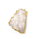 34x27mm 22kt Gold Leaf Edged Calcite Mineral Crystal Pendant 1 piece - Beadsofcambay.com