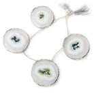 34x34-40x39mm Silver Leafed Solar Quartz Slices AAA Grade 4 pieces - Beadsofcambay.com