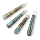 34x6-40x7mm Silver Leafed Labradorite Pear Pendant 1 piece - Beadsofcambay.com