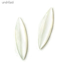 34x9x3mm White Moonstone Gem Quality Plain Marquise Focal Set of 2 - Beadsofcambay.com
