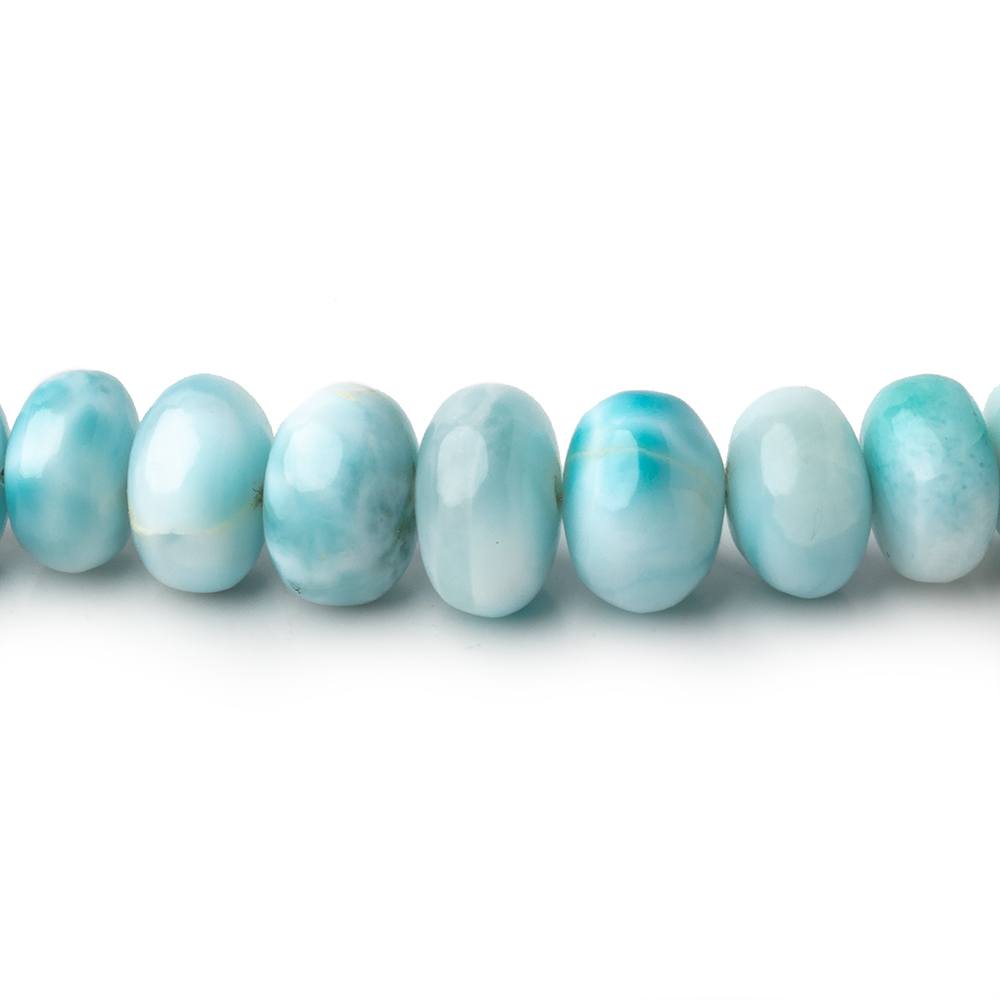 3.5-10mm Larimar Plain Rondelle Beads 18 inch 118 pieces AA - Beadsofcambay.com
