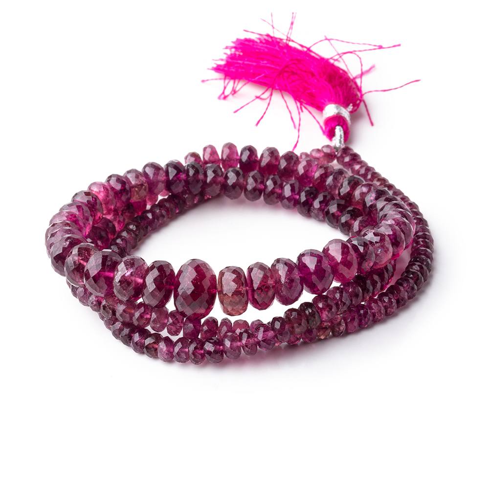 3.5-10mm Rubelite Tourmaline Faceted Rondelle Beads 20 inch 163 pieces AAA - Beadsofcambay.com