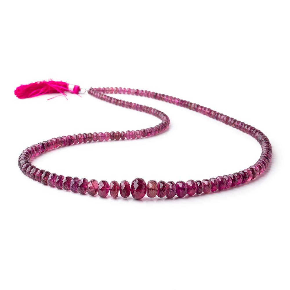 3.5-10mm Rubelite Tourmaline Faceted Rondelle Beads 20 inch 163 pieces AAA - Beadsofcambay.com