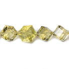 3.5-12mm Lemon Quartz Beveled Edge Cube beads 19 inch 63 pieces - Beadsofcambay.com