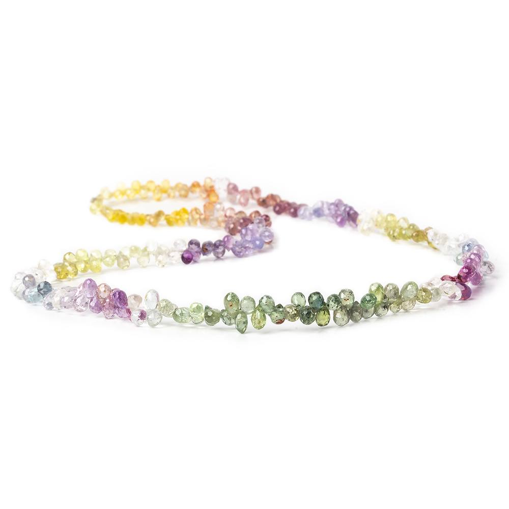 3.5-2.5-4x2.5mm Rainbow Sapphire Micro Tear Drops 16 inch 160 pieces - Beadsofcambay.com