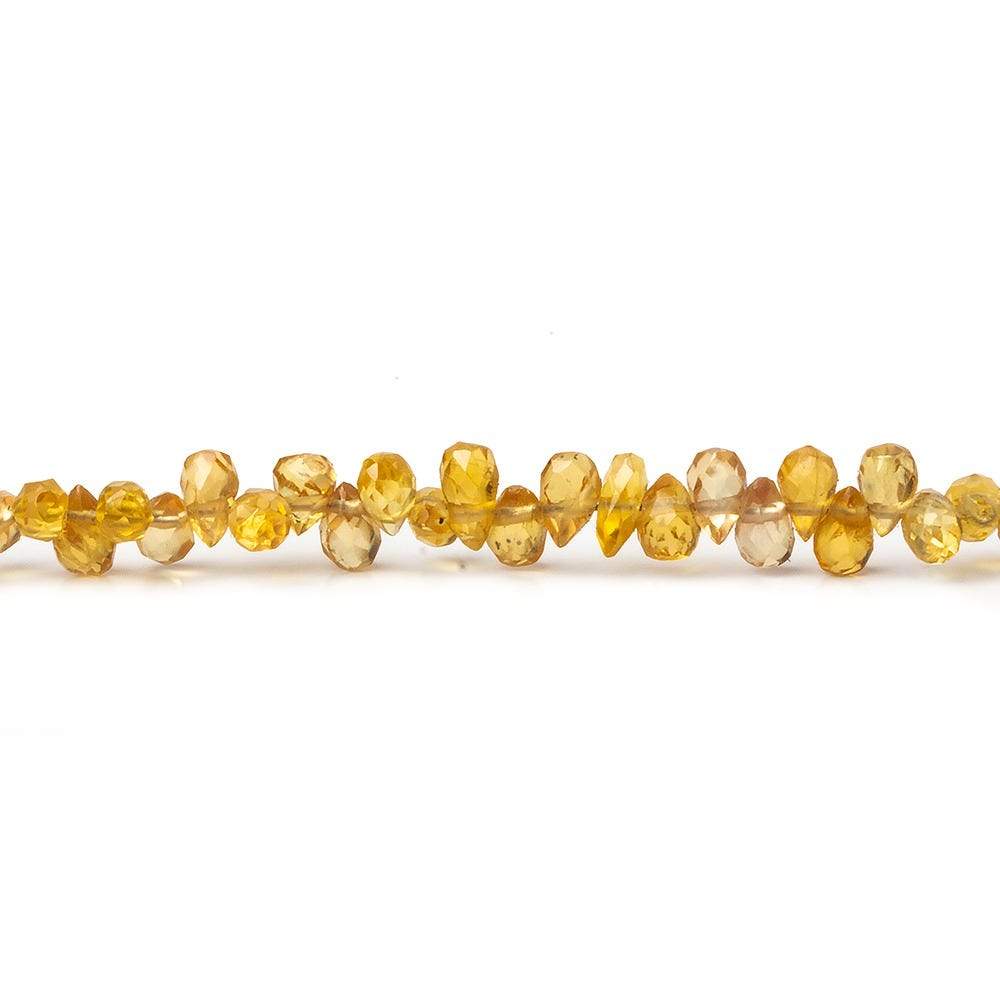 3.5-2.5-5x3mm Yellow Sapphire Micro Tear Drop Briolette 19 inch 240 pieces - Beadsofcambay.com