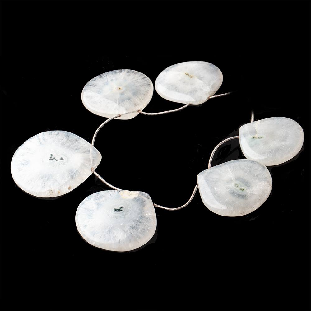 35-44mm Solar Quartz Plain Heart Beads 8 inch 6 pieces - Beadsofcambay.com