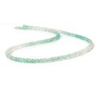 3.5-4.5mm Aqua Green Chalcedony faceted rondelles 18 inches 185 beads AA - Beadsofcambay.com