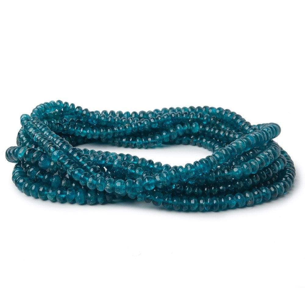 3.5-4.5mm Dark Neon Apatite Plain Rondelle 16 inch 140 beads AA - Beadsofcambay.com