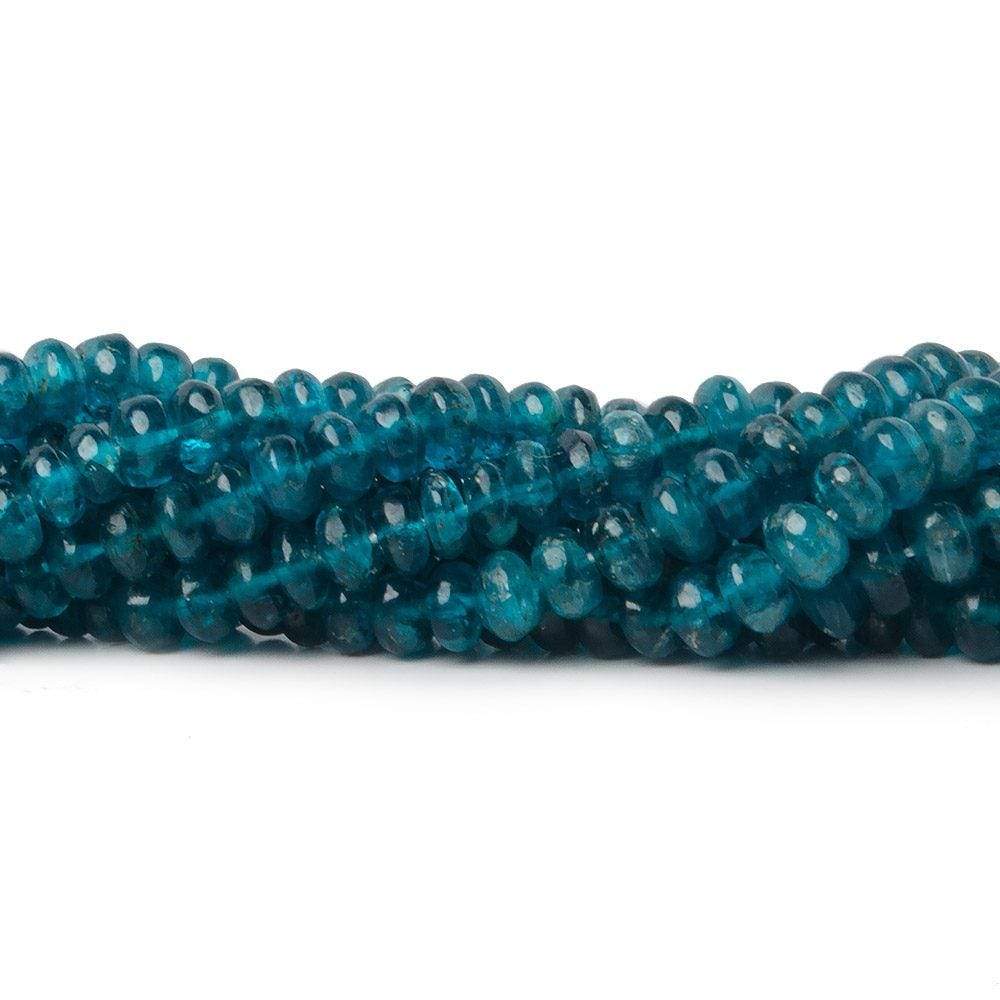 3.5-4.5mm Dark Neon Apatite Plain Rondelle 16 inch 140 beads AA - Beadsofcambay.com