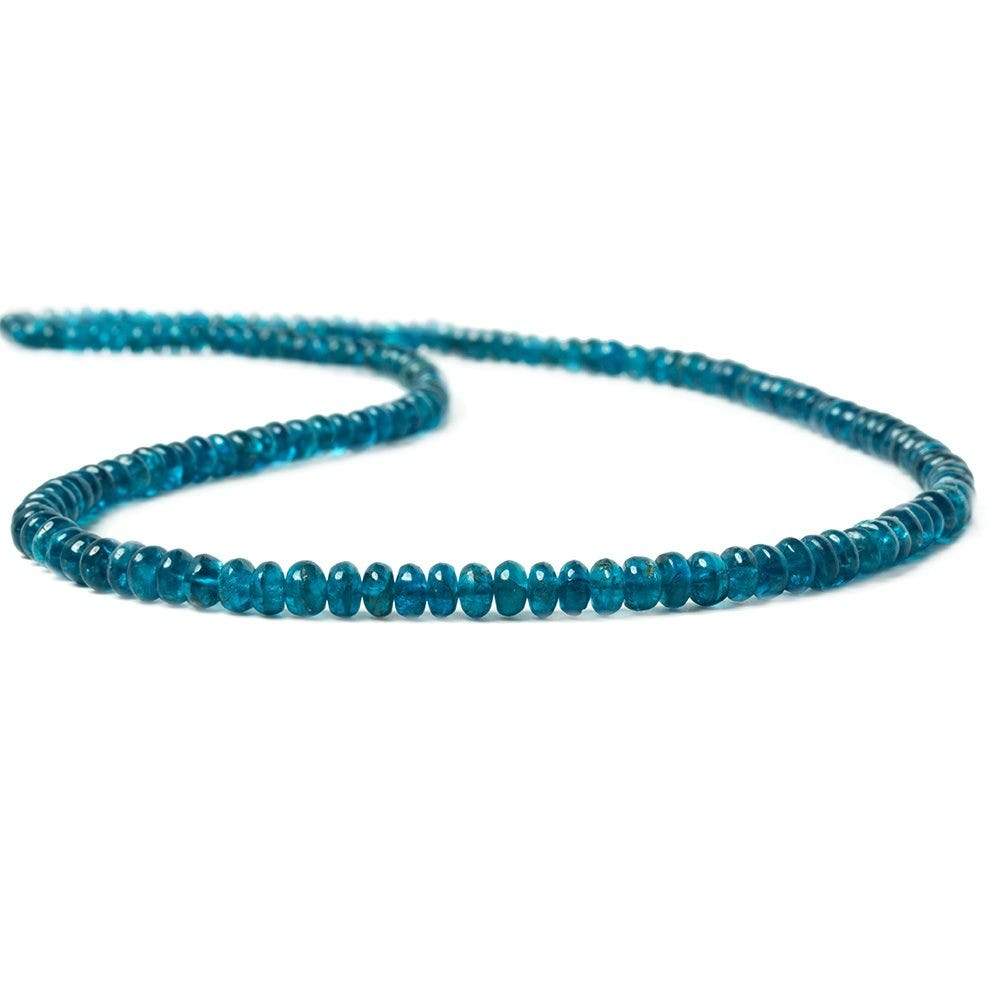 3.5-4.5mm Dark Neon Apatite Plain Rondelle 16 inch 140 beads AA - Beadsofcambay.com