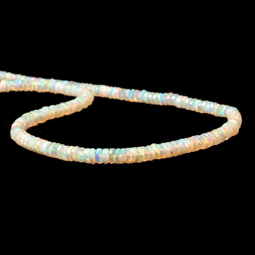3.5-4.5mm Ethiopian Cream White Opal faceted heshi beads 16 inch 255 pieces - Beadsofcambay.com