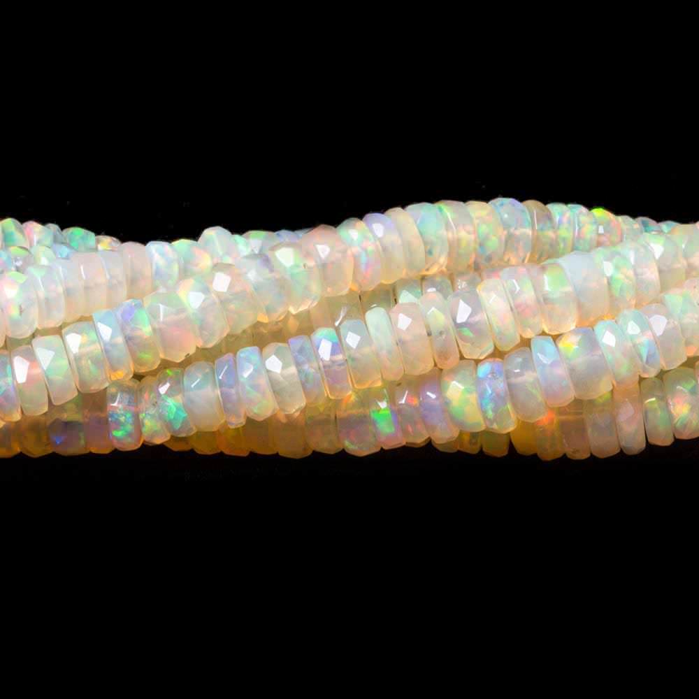 3.5-4.5mm Ethiopian Cream White Opal faceted heshi beads 16 inch 255 pieces - Beadsofcambay.com