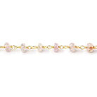 3.5-4.5mm Multi Color Topaz faceted rondelles on Vermeil Chain by the foot 40 beads per - Beadsofcambay.com