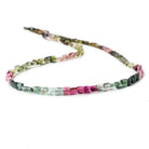 3.5-4.5mm Multi Color Tourmaline faceted Square Beads 14 inch 87 pieces - Beadsofcambay.com