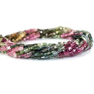 3.5-4.5mm Multi Color Tourmaline faceted Square Beads 14 inch 87 pieces - Beadsofcambay.com