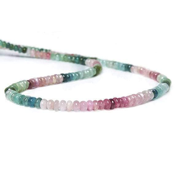 3.5-4.5mm MultiColor Tourmaline plain rondelle Beads 18 inch 200 pieces - Beadsofcambay.com
