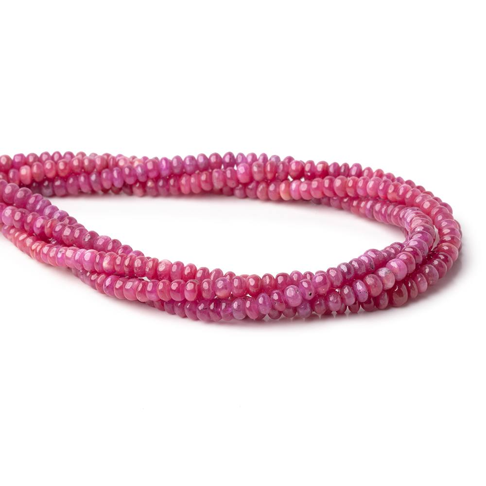 3.5-4.5mm Ruby Plain Rondelle Beads 16 inch 166 pieces AA - Beadsofcambay.com