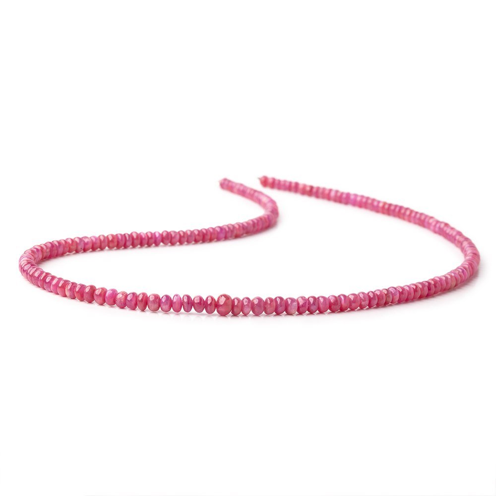 3.5-4.5mm Ruby Plain Rondelle Beads 16 inch 166 pieces AA - Beadsofcambay.com