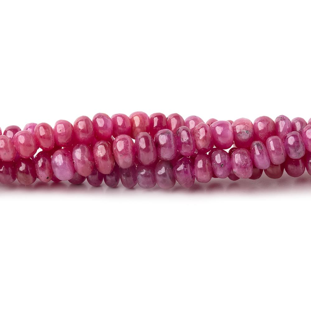 3.5-4.5mm Ruby Plain Rondelle Beads 16 inch 166 pieces AA - Beadsofcambay.com