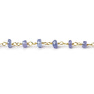3.5-4.5mm Tanzanite faceted rondelle Vermeil Chain by the foot - Beadsofcambay.com