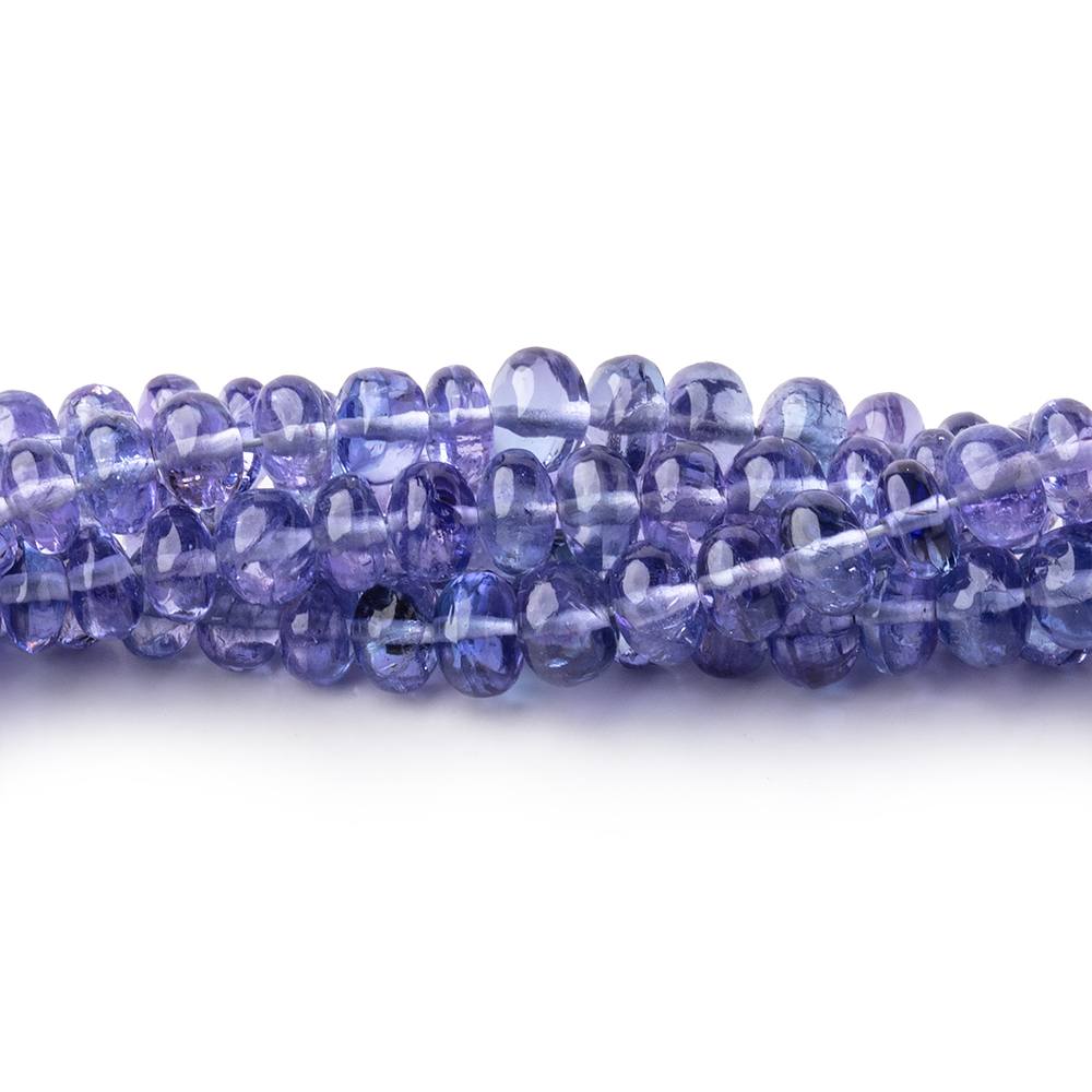 3.5-4.5mm Tanzanite Plain Rondelle Beads 16 inch 154 pieces AAA - Beadsofcambay.com