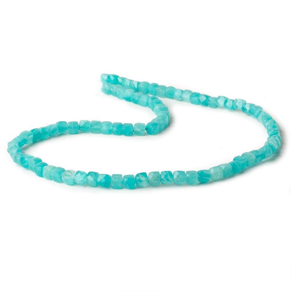 3.5-4mm Amazonite faceted cubes 12.5 inch 80 pieces A - Beadsofcambay.com