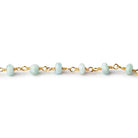 3.5-4mm Amazonite faceted rondelle Gold Chain by the foot 36 pieces - Beadsofcambay.com