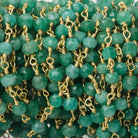 3.5-4mm Amazonite faceted rondelle Gold plated Chain by the foot 34 beads - Beadsofcambay.com