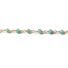 3.5-4mm Amazonite faceted rondelle Gold plated Chain by the foot 37 pcs - Beadsofcambay.com