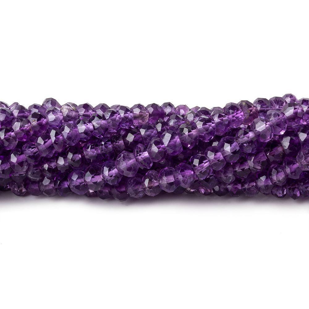 3.5-4mm Amethyst Faceted Rondelle Beads 14 inch 115 beads - Beadsofcambay.com