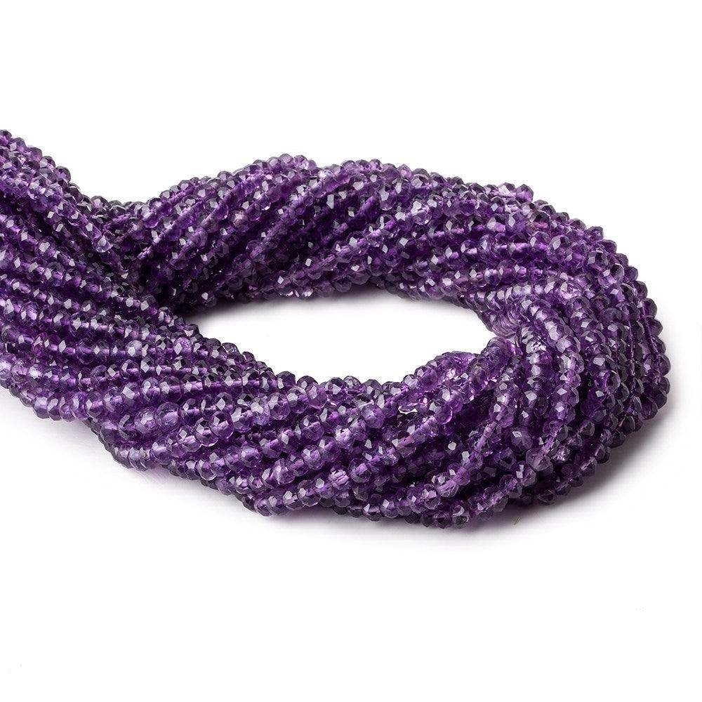 3.5-4mm Amethyst Faceted Rondelle Beads 14 inch 115 beads - Beadsofcambay.com