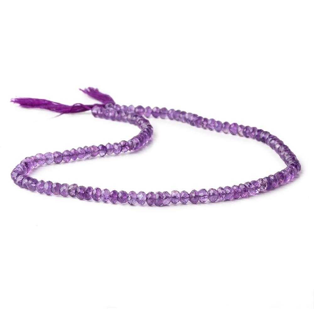 3.5-4mm Amethyst Faceted Rondelle Beads 14 inch 115 beads - Beadsofcambay.com