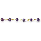 3.5-4mm Amethyst plain round Gold Chain by the foot - Beadsofcambay.com