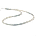3.5 - 4mm Blue and White Sapphire Faceted Rondelle Beads 18 inch A Grade - Beadsofcambay.com
