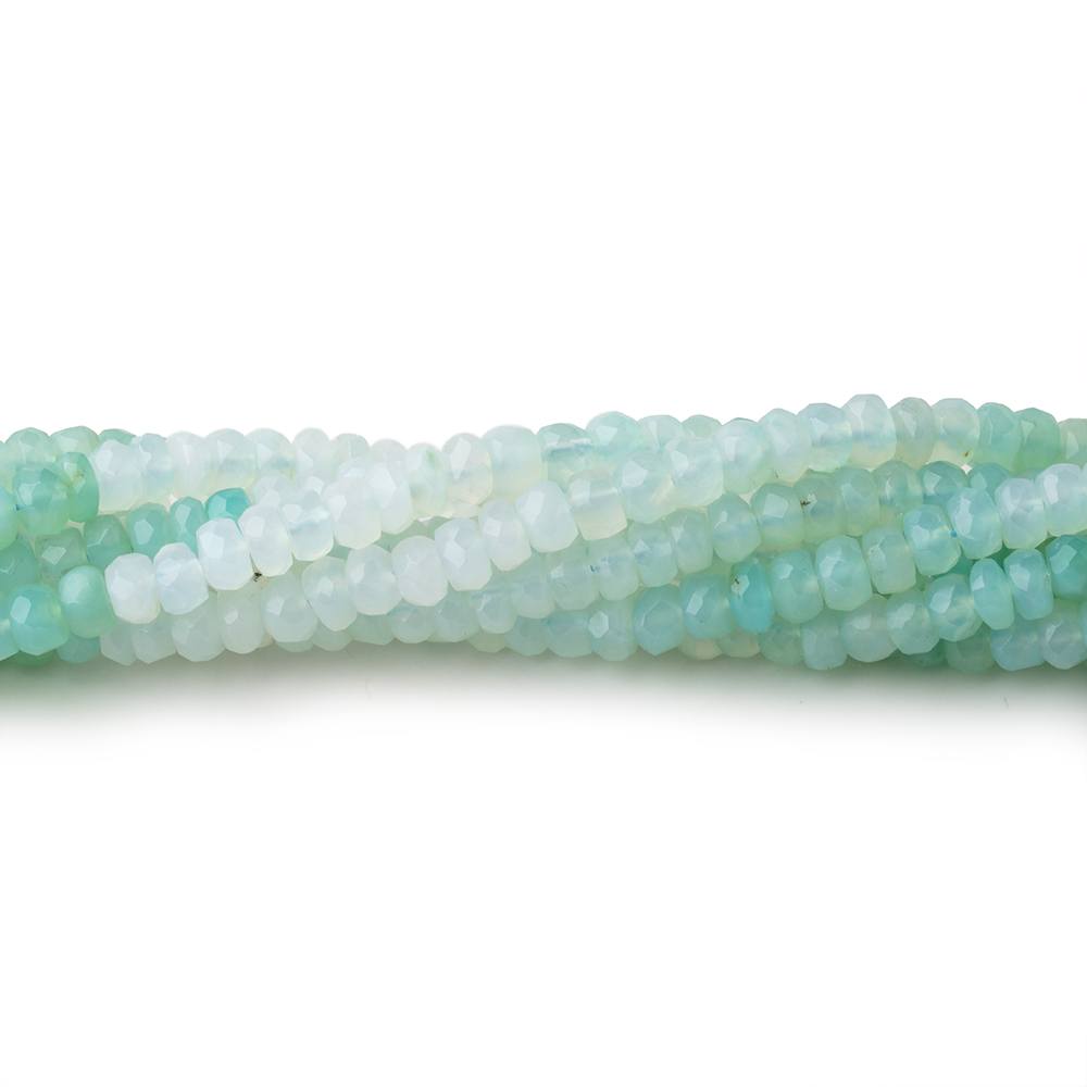3.5-4mm Blue Peruvian Opal Faceted Rondelle Beads 16 inch 180 pieces - Beadsofcambay.com