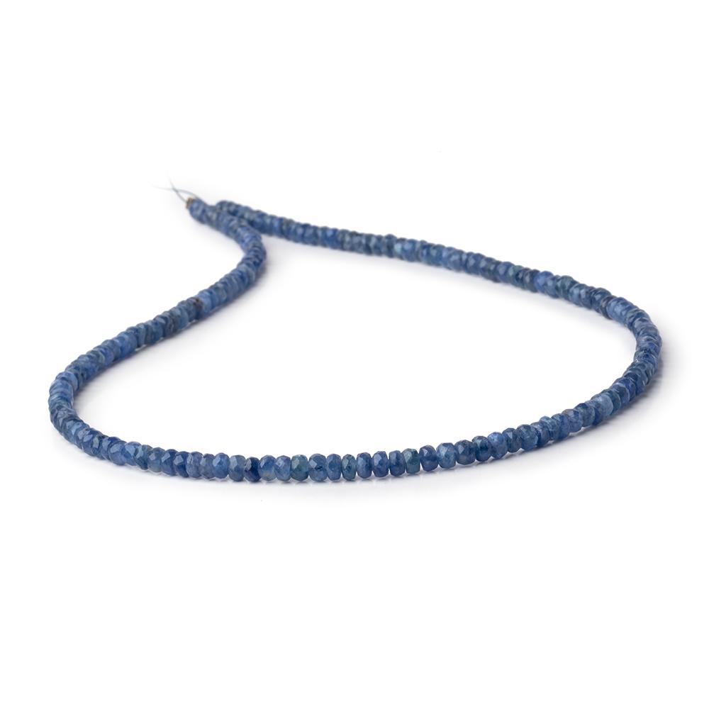3.5-4mm Blue Sapphire Faceted Rondelle Beads 16 inch 157 pieces - Beadsofcambay.com