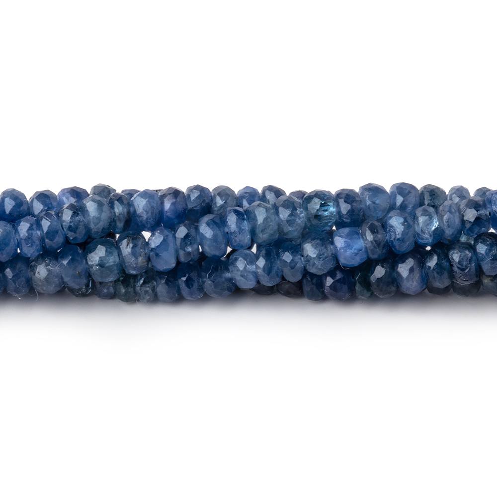 3.5-4mm Blue Sapphire Faceted Rondelle Beads 16 inch 157 pieces - Beadsofcambay.com
