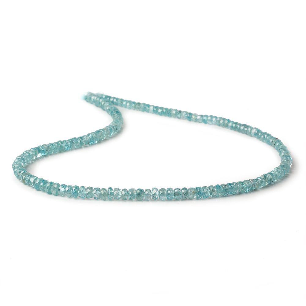 3.5-4mm Blue Zircon faceted rondelles 16 inch 155 beads A - Beadsofcambay.com